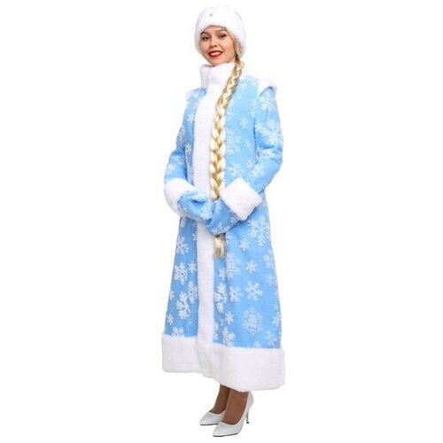 фото Карнавальный костюм «снегурочка боярская», шубка, шапочка, рукавички, р. 50 сима-ленд