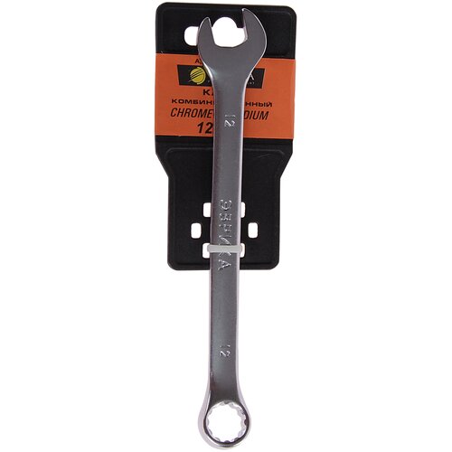 Ключ комбинированный 12мм (Chrome vanadium) на держателе сатинированный эврика 1/20 ключ комбинированный эврика er 53361 36 мм