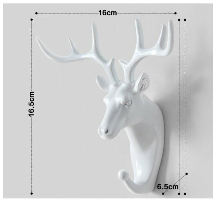 Декор настенный-вешалка "Олень" 16.5 x 16 см, белый - фотография № 6