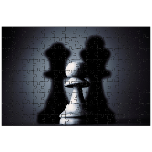 фото Магнитный пазл 27x18см."шахматы, темный, свет" на холодильник lotsprints