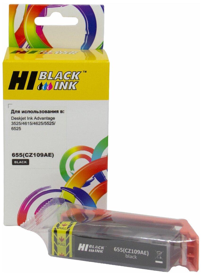 Картридж Hi-Black (HB-CZ109AE) для HP DJ IA 3525/5525/4515/4525 №655 Bk