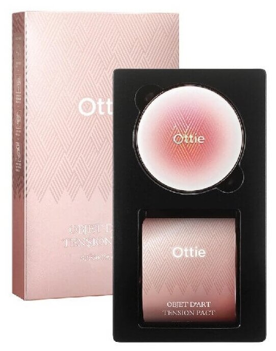 Ottie Тональное средство-кушон Objet D'art Tension Pact + Refill Set, 15 мл/30 г, оттенок: 21 светлый бежевый