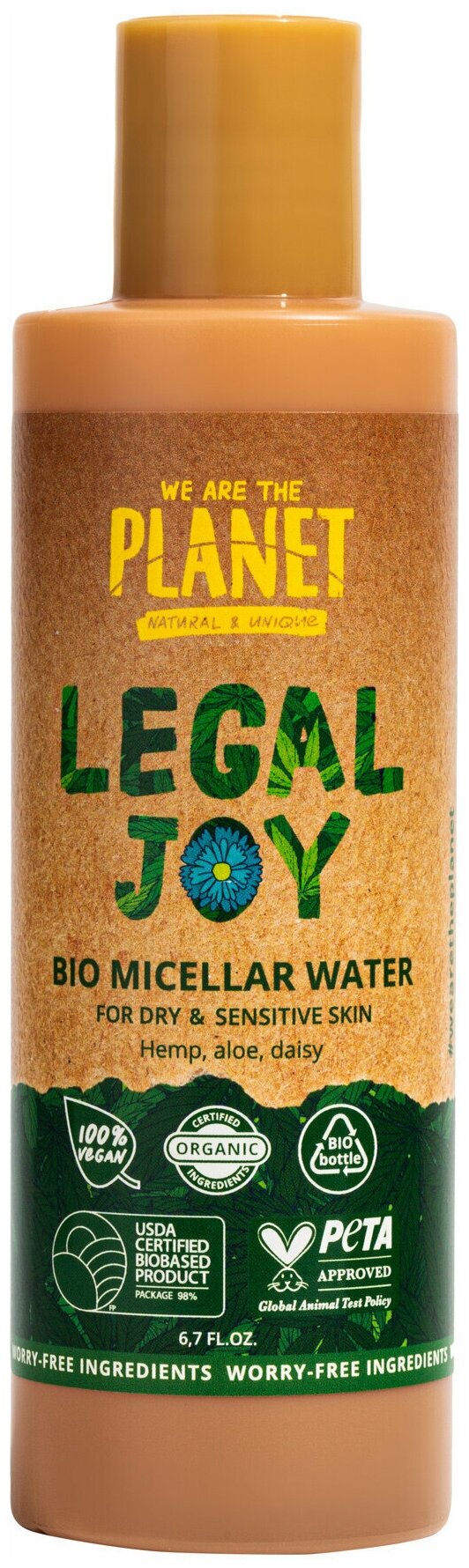 Мицеллярная вода для сухой и чувствительной кожи We Are The Planet Legal Joy 200 мл