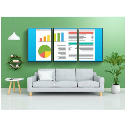 фото Набор модулных постеров для интерьера "интернет сайт, статистика, бизнес" 60x90 см. в тубусе, без рамки lotsprints