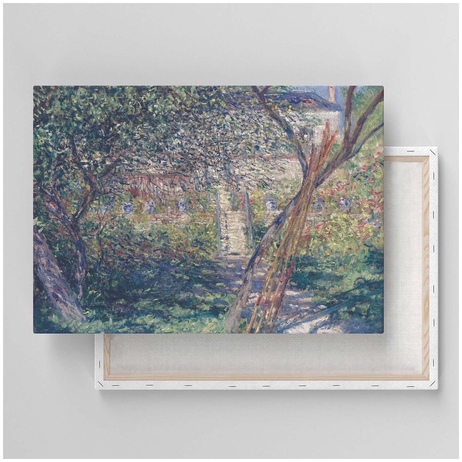 Картина на холсте с подрамником / Monet Claude - Monets Garden at Vetheuil, 1881 / Клод Моне