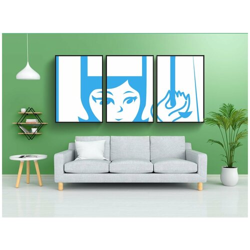 фото Набор модулных постеров для интерьера "повар, женский пол, готовить" 60x90 см. в тубусе, без рамки lotsprints