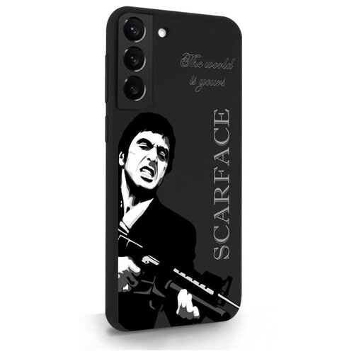 Черный силиконовый чехол MustHaveCase для Samsung Galaxy S22+ Scarface Tony Montana Лицо со шрамом для Самсунг Галакси С22+