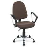 Офисное кресло Мирэй Групп Престиж PC900 хром плюс коричневый - изображение