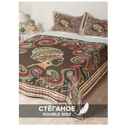 фото Стеганое покрывало ambesonne "картина африканской женщины" 230х240 см на кровать с двумя наволочками 50х70 см