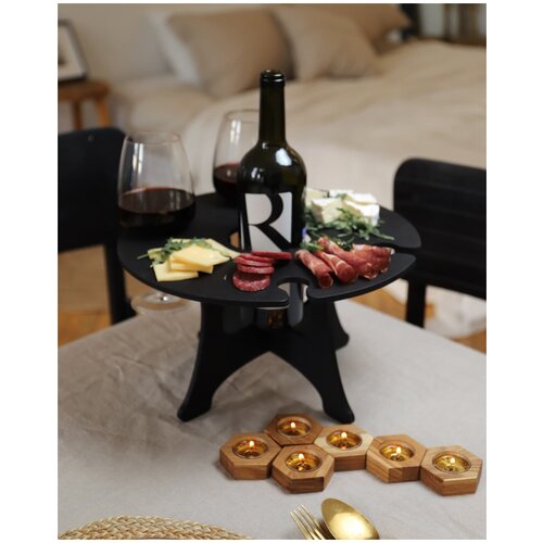 Винный столик из фанеры, подарок на новый год и рождество