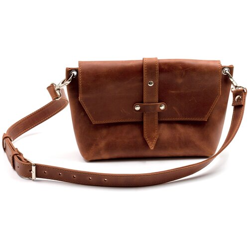 фото Сумка кросс-боди elige, фактура гладкая, коричневый