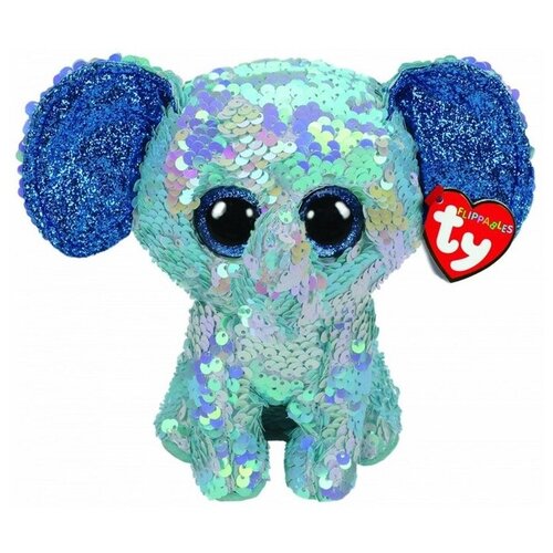 Мягкая игрушка TY Слон Стюарт, 15 см, голубой new 6 15cm ty beanie boos big eyes reversible blue sequined dinosaur plushie cute doll decor toys child birthday christmas gift