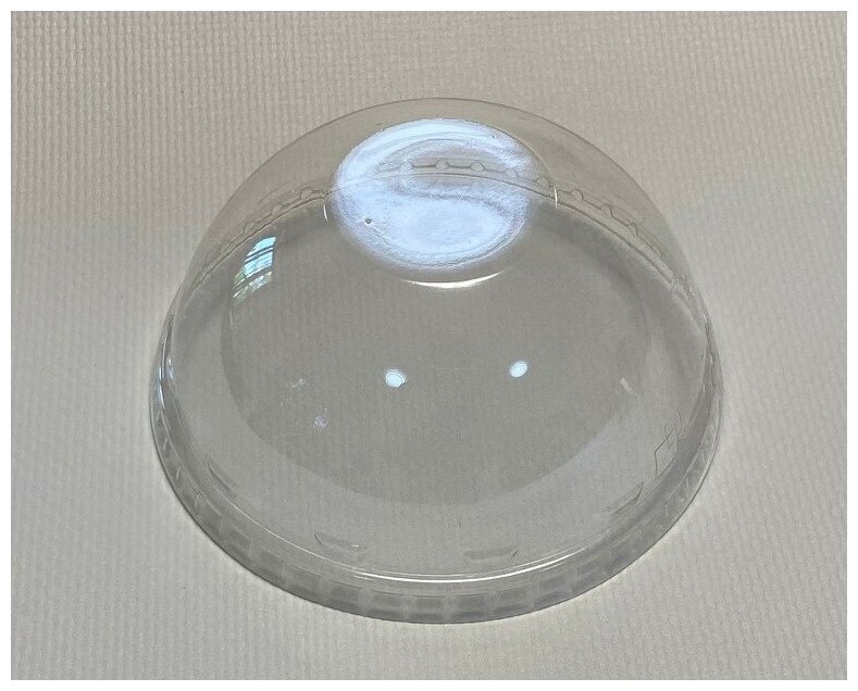 Крышка для стакана купольная без отверстия D 95 мм ПЭТ 100 штук в упаковке - фотография № 2