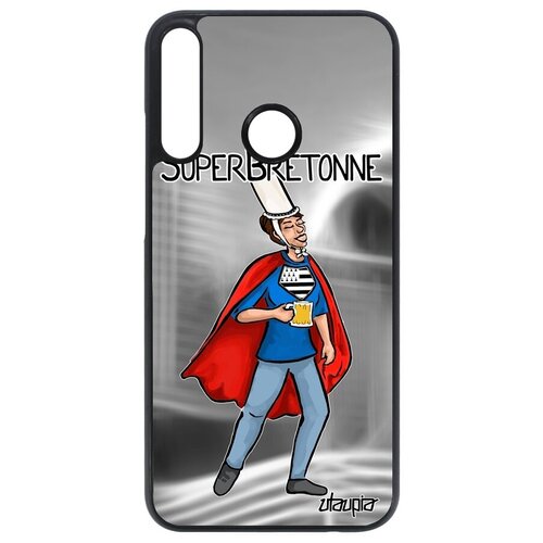 фото Ударопрочный чехол на мобильный // huawei p40 lite e // "супербретонка" рисунок супергерой, utaupia, серый