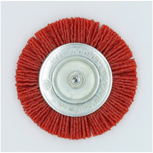 Щетка из нейлона 75 мм плоская с переходником для дрели