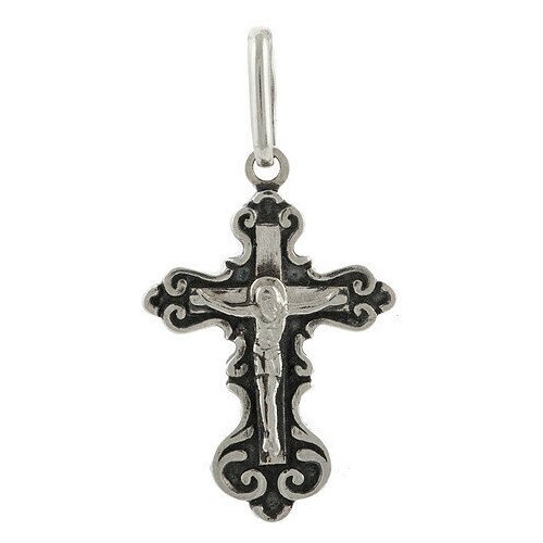 фото Подвеска русские самоцветы крест из серебра 925 пробы
