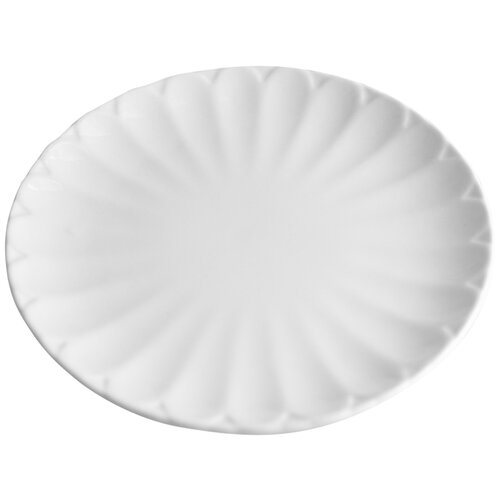 фото Сервировочная тарелка круглый веер, керамическая, круглая, белый, 26х2х26 см, marma mm-plt-77