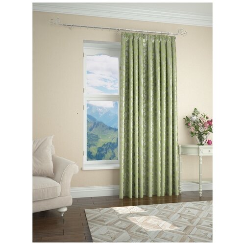 Портьеры ARCO DORO J501 на ленте, 210х260 см, 1 шт., зеленый