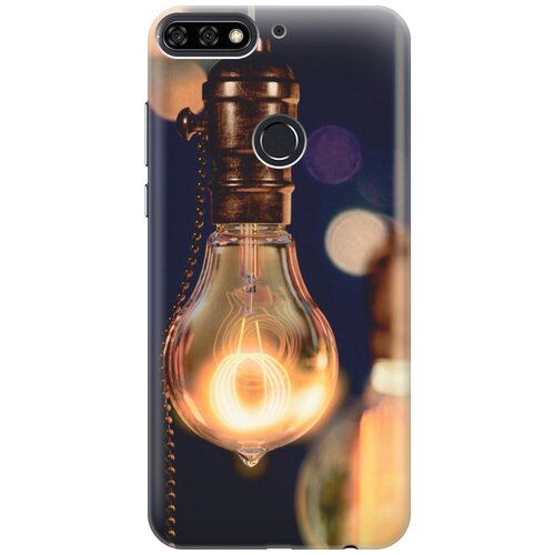 фото Силиконовый чехол на huawei y6 prime (2018) / honor 7c / honor 7a pro / хуавей у6 прайм 2018 / хонор 7а про / хонор 7с с эффектом блеска "ретро-лампа gosso
