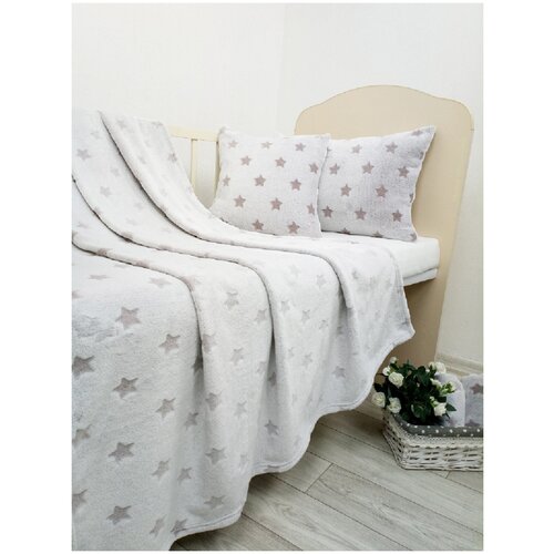 Покрывало Шарм Хлопковый мир, 110*150, детское, бежевый, звезды