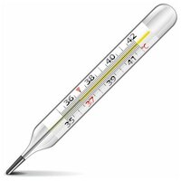 Классический медицинский ртутный градусник (термометр) для измерения температуры тела