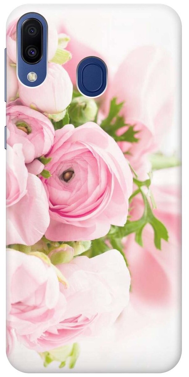 GOSSO Ультратонкий силиконовый чехол-накладка для Samsung Galaxy M20 с принтом "Розовые розы"