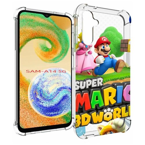 Чехол MyPads Super Mario 3D World для Samsung Galaxy A14 4G/ 5G задняя-панель-накладка-бампер