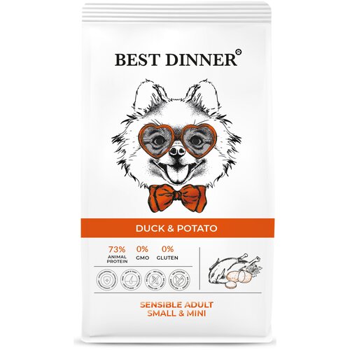 Корм Best Dinner Dog 1,5кг Duck&Potato Adult Mini (утка/картофель для собак мелких пород склонных к аллергии)75035