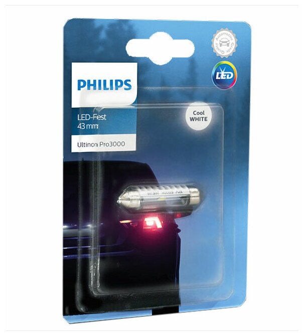 Лампа автомобильная светодиодная PHILIPS Festoon 43mm LED 11864 U30CW B1 PHILIPS-11864U30CWB1