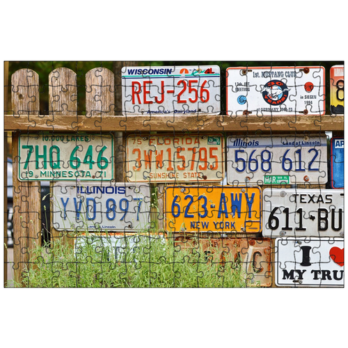 фото Магнитный пазл 27x18см."номерные знаки, авто щит, американские номерные знаки" на холодильник lotsprints
