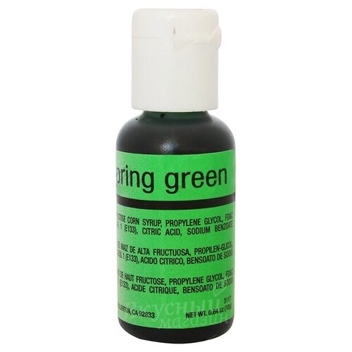 Краска для аэрографа Зеленая Spring Green Chefmaster, 18 гр.