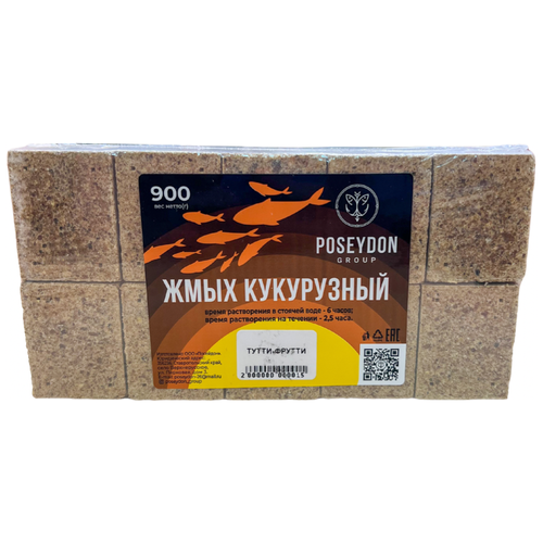 Жмых -макуха кукурузный POSEYDON  Тутти-фрутти 20 штук. 900 грамм