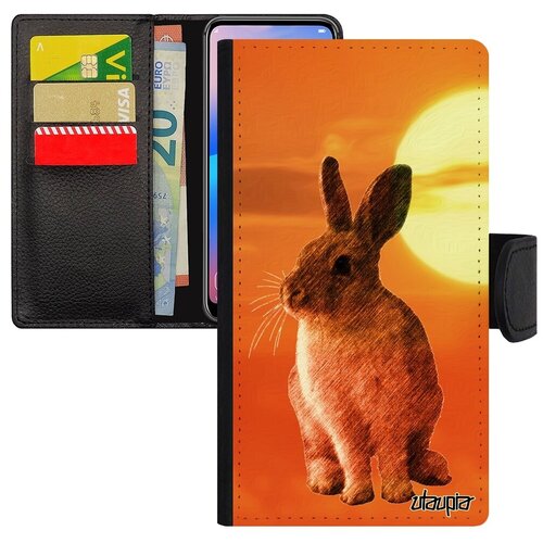фото Защитный чехол-книжка на мобильный // apple iphone x // "кролик" трус заяц, utaupia, оранжевый