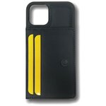 Кожаный чехол для iPhone 12 Pro с кожаным магнитом и тонким кошельком, Черный CSW-12P-SYH - изображение