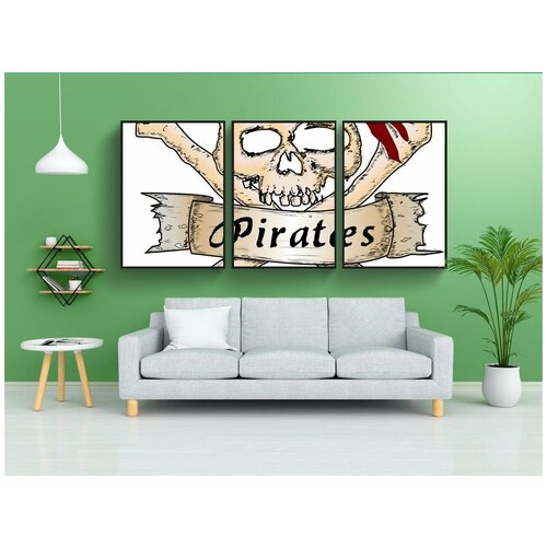 фото Набор модулных постеров для интерьера "пираты, череп, кости" 60x90 см. в тубусе, без рамки lotsprints