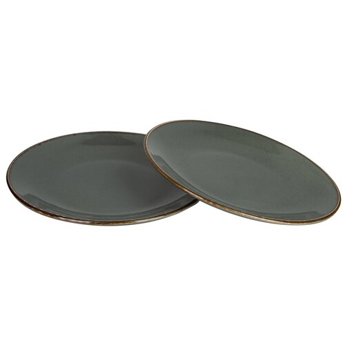 фото Porland набор обеденных тарелок 28 см (2 предмета), тёмно-серый