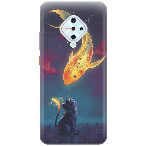 фото Re:pa накладка transparent для vivo v17 с принтом "кот и рыбка"