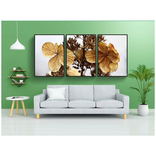 фото Набор модулных постеров для интерьера "сухие цветы, зима, природа" 60x90 см. в тубусе, без рамки lotsprints