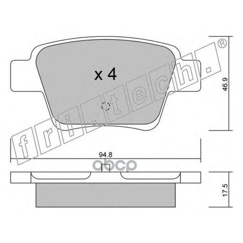 Тормозные Колодки Колодки Тормозные Дисковые Citroen C4 Peugeot 206 207 307 1.4-2.0(2.0)Бензин Дизель 2000-2009 fri.tech. арт. 6550