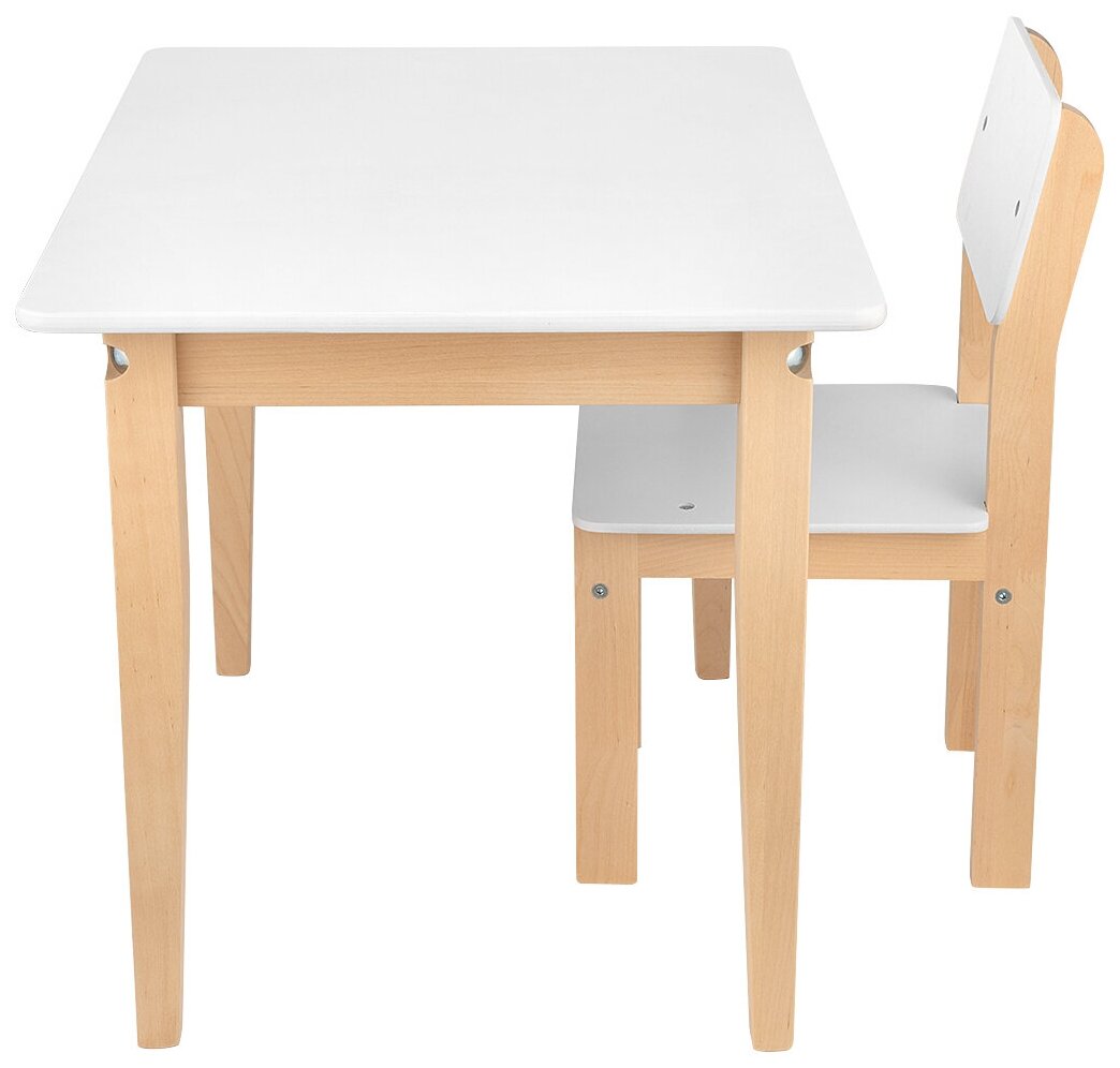 Комплект "стол + стул" KETT-UP ECO ГУФИ, 60х45см, натур/белый KU162 - фото №1