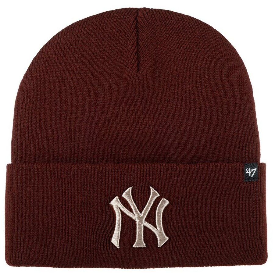 Шапка 47BRAND Haymaker Cuff Knit Metallic New York Yankees (темно-бордовый) B-HYMKM17ACE-KM 