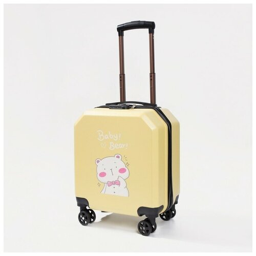 фото Market-space чемодан детский, отдел на молнии, 4 колеса, цвет лимонный