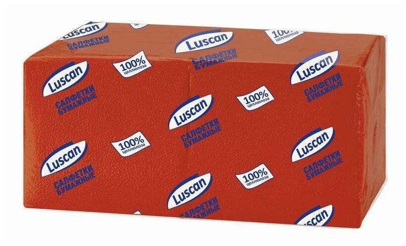 Салфетки бумажные Luscan Profi Pack 1сл24х24 оранжевые 400шт/уп - фотография № 1
