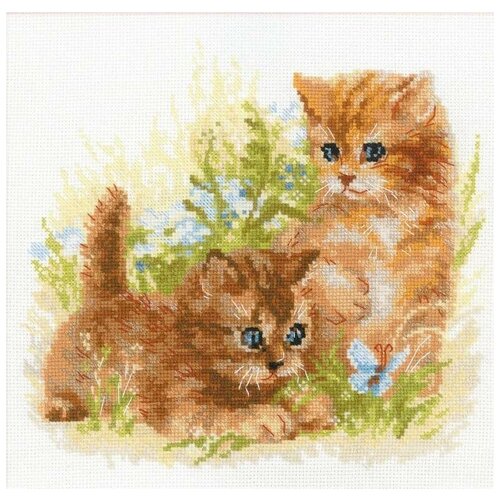 фото Набор для вышивания крестом риолис "детские забавы", 25х25 см, арт. 1391