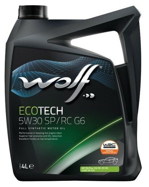 Синтетическое моторное масло Wolf EcoTech 5W-30 SP/RC G6, 4 л