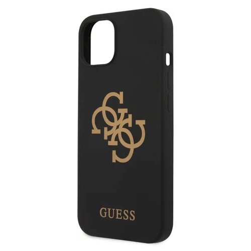 фото Guess для iphone 13 чехол liquid silicone 4g big logo hard black