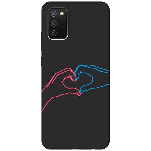 Матовый Soft Touch силиконовый чехол на Samsung Galaxy A02s, Самсунг А02с с 3D принтом Fall in Love черный матовый soft touch силиконовый чехол на samsung galaxy a24 самсунг а24 с 3d принтом fall in love черный