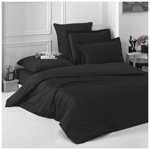 фото Постельное белье karna cатин семейное loft - черное