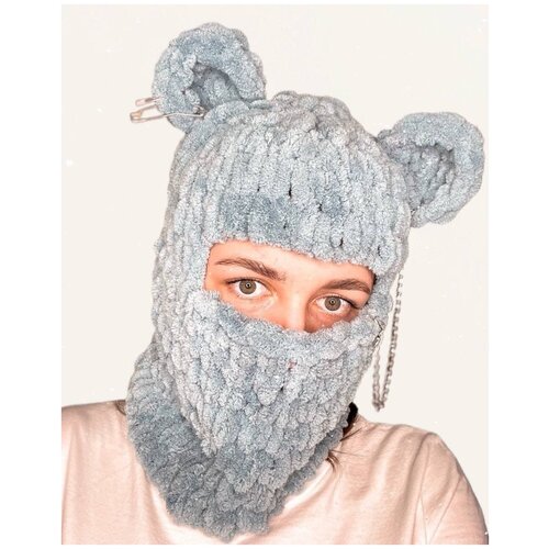 фото Балаклава с ушами/вязанная балаклава/шапка с ушами/вязаная балаклава с ушами time for clothes