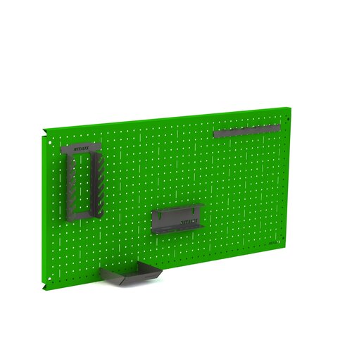 Металлическая перфопанель Metalex 500х1400 зелёная (с комплектом аксессуаров)